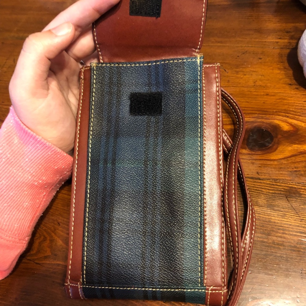 Plaid Leather Crossbody Bag - Picture 3 of 3